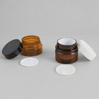 Recipientes de creme cosméticos livres de Amber Plastic BPA do animal de estimação com tampas pretas