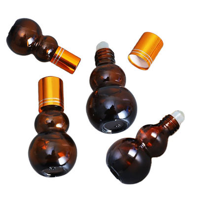 Garrafas de óleo essencial de Amber Glass Odm Roll On do cabaceiro com a bola de aço inoxidável da massagem