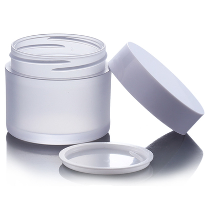frasco de creme cosmético do círculo 50G pequeno claro vazio com tampas